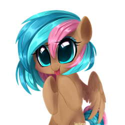 Size: 3000x3000 | Tagged: safe, artist:sallylapone, oc, oc only, species:pegasus, species:pony, cute, solo, tongue out