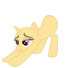 Size: 900x835 | Tagged: safe, artist:luckysmores, species:pony, species:unicorn, exploitable meme, iwtcird, scrunchy face, stretching, template
