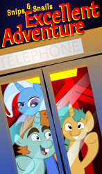 Size: 1060x1800 | Tagged: safe, artist:deeptriviality, character:snails, character:snips, character:trixie, species:pony, species:unicorn, bill and ted's excellent adventure, female, mare, parody, trixie's fans