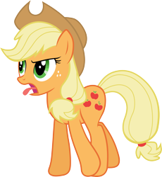 Size: 3676x4000 | Tagged: safe, artist:thorinair, character:applejack, episode:the mysterious mare do well, g4, my little pony: friendship is magic, disgusted, female, simple background, solo, transparent background, vector