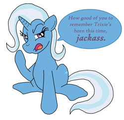 Size: 773x747 | Tagged: safe, artist:unoservix, character:trixie, species:pony, species:unicorn, female, mare, solo, vulgar