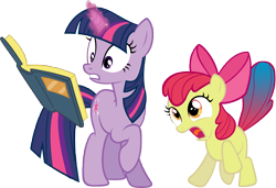 Size: 7822x5349 | Tagged: safe, artist:richhap, character:apple bloom, character:twilight sparkle, absurd resolution, simple background, transparent background, vector