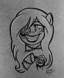 Size: 750x913 | Tagged: safe, artist:chelseaz123, oc, oc only, grayscale, monochrome, solo, vent