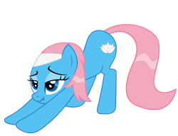 Size: 2415x1855 | Tagged: safe, artist:luckysmores, character:lotus blossom, species:pony, exploitable meme, female, iwtcird, mare, scrunchy face, simple background, solo, stretching, transparent background