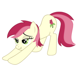 Size: 2174x1855 | Tagged: safe, artist:luckysmores, character:roseluck, species:earth pony, species:pony, exploitable meme, female, iwtcird, mare, scrunchy face, simple background, solo, stretching, transparent background
