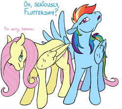 Size: 732x657 | Tagged: safe, artist:quoting_mungo, character:fluttershy, character:rainbow dash, species:pony, ship:flutterdash, female, hoers, lesbian, mare, shipping