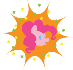 Size: 425x412 | Tagged: safe, artist:quoting_mungo, character:pinkie pie, bust, confetti, female, portrait, simple, simple background, solo, transparent background, vector