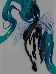 Size: 600x800 | Tagged: safe, artist:fleebites, character:queen chrysalis, species:changeling, changeling queen, female, solo, surreal