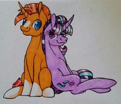 Size: 1189x1022 | Tagged: safe, artist:bleedingwings12, character:starlight glimmer, character:sunburst, ship:starburst, male, shipping, straight, traditional art