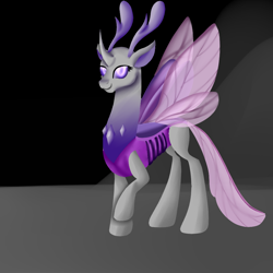 Size: 900x900 | Tagged: safe, artist:bevendre, oc, oc only, oc:queen papillon, species:changeling, species:reformed changeling, episode:to where and back again, g4, my little pony: friendship is magic, spoiler:s06, changeling oc, changeling queen, changeling queen oc, female, purple changeling, solo