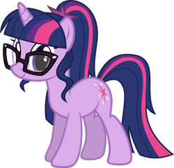 Size: 1438x1391 | Tagged: safe, artist:rustle-rose, character:twilight sparkle, character:twilight sparkle (scitwi), species:pony, species:unicorn, equestria girls:legend of everfree, g4, my little pony: equestria girls, my little pony:equestria girls, equestria girls ponified, female, glasses, hilarious in hindsight, looking at you, mare, ponified, ponified humanized pony, simple background, smiling, solo, transparent background, unicorn sci-twi, vector