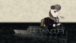Size: 2800x1600 | Tagged: safe, artist:cuteskitty, artist:samxjing, character:octavia melody, species:earth pony, species:pony, clothing, dress, female, flower, looking at you, mare, solo, texture, vector, wallpaper