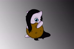 Size: 5400x3600 | Tagged: safe, artist:jamiecakes349, artist:stardustxiii, edit, oc, oc only, oc:holly wind, cookie, female, filly, food, gradient background, solo