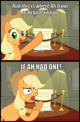 Size: 4200x6400 | Tagged: safe, artist:flizzick, character:applejack, absurd resolution, caption, comic, dialogue, female, if i had one, meme, parody, ribbon, solo, the fairly oddparents, trophy