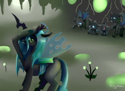 Size: 800x583 | Tagged: safe, artist:incinerater, character:queen chrysalis, species:changeling