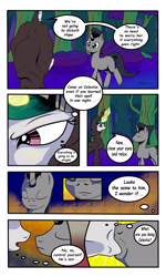 Size: 3000x5000 | Tagged: safe, artist:astroanimations, character:king sombra, character:princess celestia, comic:celestia's yearning, ship:celestibra, cloak, clothing, comic, kissing, male, reformed sombra, shipping, straight