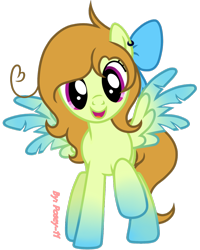 Size: 1024x1283 | Tagged: safe, artist:posey-11, oc, oc only, species:pegasus, species:pony, bow, colored wings, female, hair bow, mare, multicolored wings, simple background, solo, transparent background, vector