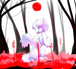 Size: 2000x1809 | Tagged: safe, artist:elvche, oc, oc only, species:pegasus, species:pony, blood moon, commission, moon, wings