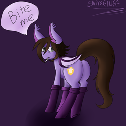 Size: 5508x5508 | Tagged: safe, artist:shirofluff, absurd resolution, cigarette, five nights at freddy's, gradient background, plot, ponified, purple guy, solo