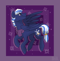 Size: 2000x2050 | Tagged: safe, artist:broohan, oc, oc only, oc:sirius, parent:flash sentry, parent:twilight sparkle, parents:flashlight, species:pegasus, species:pony, clothing, male, offspring, scarf, solo, stallion
