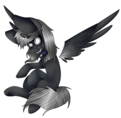 Size: 1024x999 | Tagged: safe, artist:fizzy2014, oc, oc only, species:alicorn, species:pegasus, species:pony, alicorn oc, empty eyes, floating wings, impossibly large ears, male, no catchlights, simple background, solo, stallion, transparent background