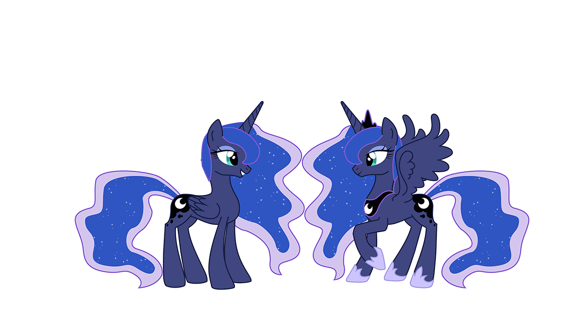 Size: 1151x687 | Tagged: safe, artist:n238900, part of a set, character:princess celestia, character:princess luna, species:alicorn, species:pony, accessory swap, animated, body swap, bucket, character to character, clothes swap, clothing, comb, costume, crown, cutie mark swap, disguise, dressing, eye color change, female, gif, growth, hair dye, hair styling, hoof shoes, jewelry, levitation, magic, makeup, paint, paintbrush, palette swap, peytral, pony to pony, recolor, regalia, role reversal, simple background, telekinesis, this explains everything, transformation, vector, white background