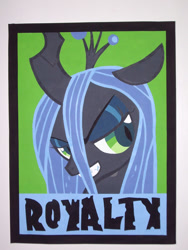 Size: 900x1200 | Tagged: safe, artist:iceroadlion, character:queen chrysalis, painting, poster, royalty