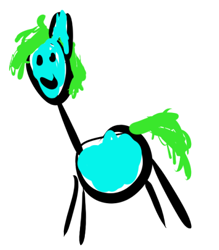 Size: 408x465 | Tagged: safe, artist:kevinerino, derpibooru original, oc, oc only, oc:aura specs, species:pony, 1000 hours in ms paint, cute, meme, smiling, solo, stickmare, stickpony