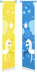 Size: 3000x5767 | Tagged: safe, artist:vectorshy, character:princess celestia, character:princess luna, species:pony, banner, hanging banner, vector