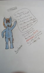 Size: 2160x3600 | Tagged: safe, artist:marcus todjel, derpibooru original, part of a set, oc, oc only, oc:monigote, species:earth pony, species:pony, bipedal, looking at you, male, meta, part of a series, road to 1000, smiling, solo, traditional art