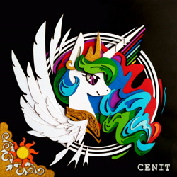 Size: 2619x2619 | Tagged: safe, artist:cenit-v, artist:jiuweidehuli, character:princess celestia, species:pony, craft, female, papercraft, solo, spread wings, traditional art, wings