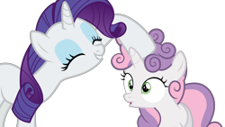 Size: 5760x3240 | Tagged: safe, artist:timeymarey007, character:rarity, character:sweetie belle, species:pony, species:unicorn, episode:forever filly, g4, my little pony: friendship is magic, .svg available, :o, absurd resolution, eyes closed, female, filly, mare, noogie, open mouth, simple background, smiling, transparent background, vector