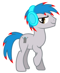 Size: 4500x5500 | Tagged: safe, artist:drfatalchunk, oc, oc only, oc:the living tombstone, species:pony, .svg available, absurd resolution, headphones, simple background, solo, transparent background, vector