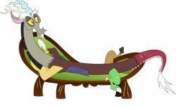 Size: 9288x5705 | Tagged: safe, artist:techrainbow, character:discord, episode:keep calm and flutter on, g4, my little pony: friendship is magic, .svg available, absurd resolution, couch, male, simple background, solo, transparent background, vector, vector trace