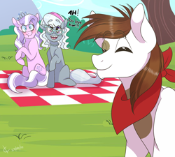Size: 1664x1498 | Tagged: safe, artist:mlpchannelire02, artist:mohawgo, character:diamond tiara, character:pipsqueak, character:silver spoon, species:pony, blushing, male, older, older diamond tiara, older pipsqueak, older silver spoon, piptiara, shipper on deck, shipping, silver spoon the shipper, straight