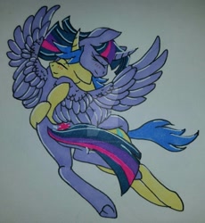 Size: 1024x1114 | Tagged: safe, artist:bleedingwings12, character:comet tail, character:twilight sparkle, character:twilight sparkle (alicorn), species:alicorn, species:pony, ship:cometlight, female, male, shipping, straight, traditional art