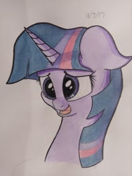 Size: 1024x1365 | Tagged: safe, artist:chrispy248, character:twilight sparkle, species:pony, bust, female, floppy ears, portrait, solo, traditional art