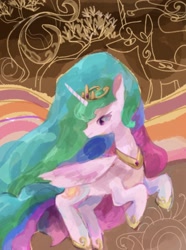 Size: 864x1164 | Tagged: safe, artist:twico, character:princess celestia, species:alicorn, species:pony, abstract background, female, solo