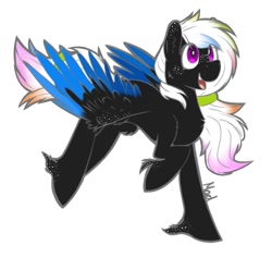 Size: 958x908 | Tagged: safe, artist:mad-maker-cat, oc, oc only, species:pegasus, species:pony, colored wings, female, mare, multicolored wings, simple background, solo, white background