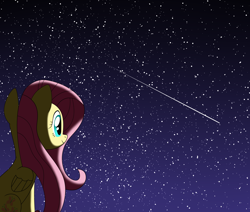 Size: 2500x2116 | Tagged: safe, artist:mirrorcrescent, character:fluttershy, species:pony, newbie artist training grounds, atg 2017, female, night, shooting star, solo, stargazing, stars