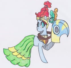 Size: 2123x2037 | Tagged: safe, artist:draw1709, character:meadowbrook, species:pony, episode:a health of information, g4, my little pony: friendship is magic, female, healer's mask, high res, mask, simple background, solo, traditional art, white background
