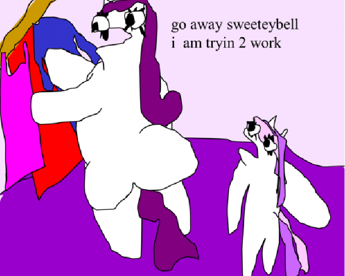 Size: 700x561 | Tagged: safe, artist:jacobfoolson, character:rarity, character:sweetie belle, 1000 hours in ms paint, abuse, animated, female, gif, kicking, minimalist, modern art, plot, poster, raribuse, rearity, stylistic suck, violence, wat