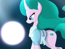 Size: 1600x1200 | Tagged: safe, artist:fotasy, character:mistmane, species:pony, species:unicorn, episode:campfire tales, g4, my little pony: friendship is magic, clothing, curved horn, female, magic, mare, orb, smiling, solo