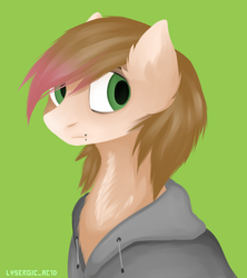 Size: 1508x1700 | Tagged: safe, artist:xanderserb, oc, oc only, bust, emo, green eyes, lineless, solo