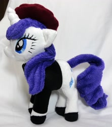 Size: 2838x3210 | Tagged: safe, artist:cryptic-enigma, character:rarity, beatnik rarity, beret, clothing, hat, irl, photo, plushie, solo