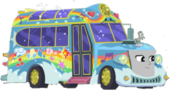 Size: 1063x581 | Tagged: safe, artist:dwayneflyer, my little pony:equestria girls, bus, face, simple background, thomas the tank engine, thomas-fied, tour bus, transparent background