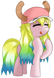 Size: 1050x1500 | Tagged: safe, artist:sykobelle, species:pony, lucoa, miss kobayashi's dragon maid, ponified, quetzalcoatl, raised hoof, simple background, solo, transparent background