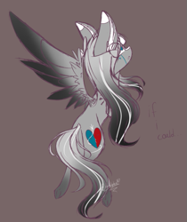 Size: 463x552 | Tagged: safe, artist:pinkdolphin147, oc, oc only, oc:moonmist, species:pegasus, species:pony, female, mare, one winged pegasus, simple background, solo