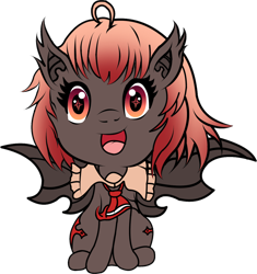 Size: 1154x1227 | Tagged: safe, artist:marcus todjel, derpibooru original, edit, editor:minus, oc, oc only, oc:hyrom, species:bat pony, species:pony, 2018 community collab, derpibooru community collaboration, bat wings, bow, clothing, color edit, colored, colored lineart, female, foal, scarf, simple background, solo, transparent background
