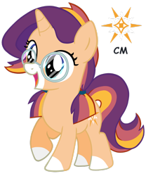 Size: 1024x1229 | Tagged: safe, artist:posey-11, oc, oc only, parent:starlight glimmer, parent:sunburst, parents:starburst, species:pony, species:unicorn, female, filly, glasses, offspring, simple background, solo, transparent background